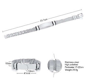 Wholesale Bracelet Stainless Steel Mesh Curved Brand Letter Bracelet MOQ≥2 JDC-BT-QuanS007