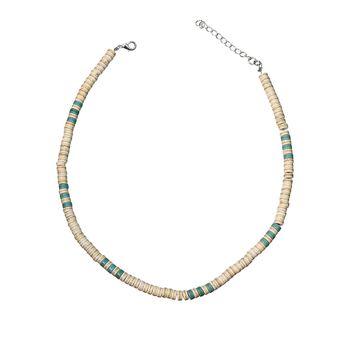 Collar al por mayor azul turquesa turquesa cadena de clavícula apilada con colores contrastantes jdc-neuf003