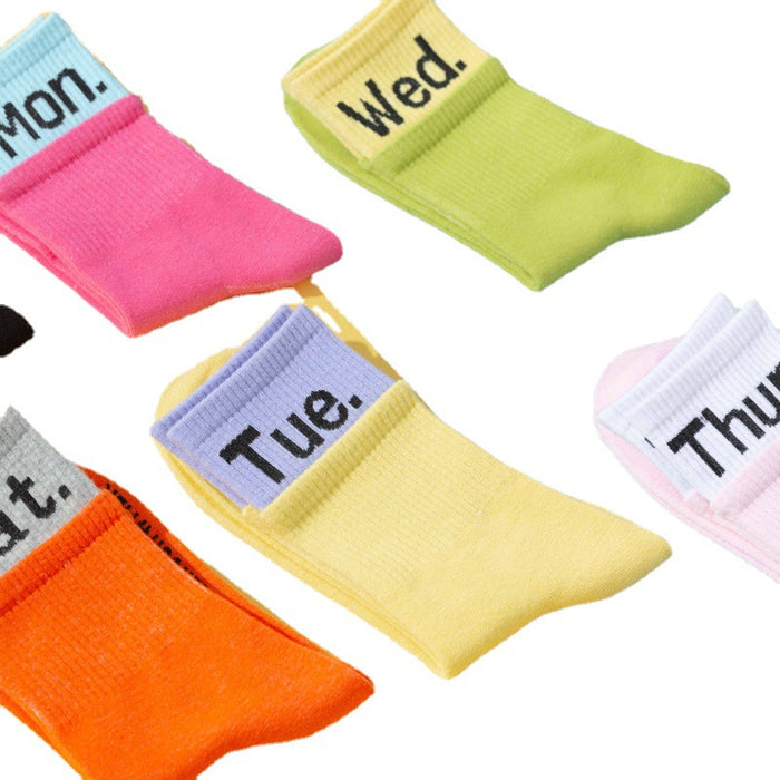 Wholesale Socks Cotton Fake Two Week Alphabet Socks JDC-SK-DRan010