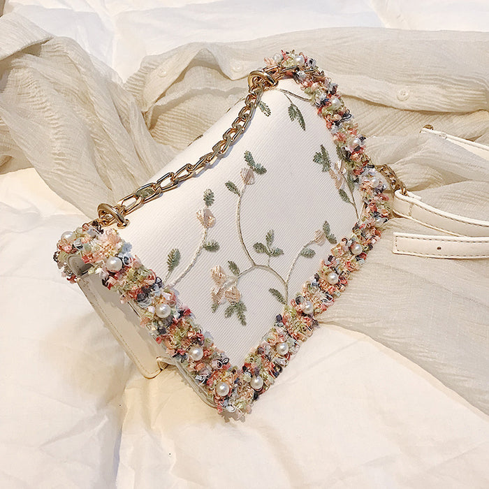 Wholesale Shoulder Bag PU Lace Embroidered Chain Messenger Bag JDC-SD-Niou002