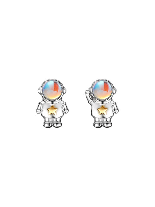Wholesale Earrings Silver Planet Astronaut Stud Earrings JDC-ES-Congz040