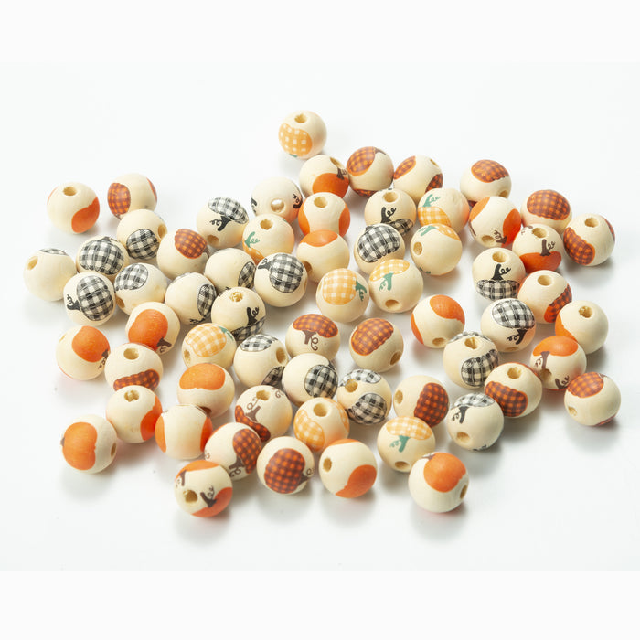 Wholesale Halloween DIY Accessories Colorful Wooden Beads MOQ≥20 JDC-DIY-DJin002