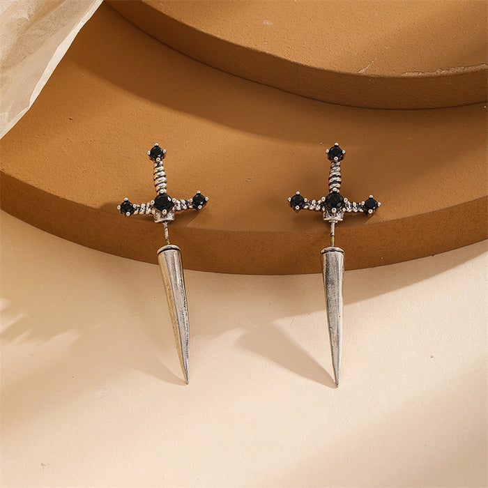 Wholesale Earrings Alloy Sword Ear Stud Dagger JDC-ES-DLN001