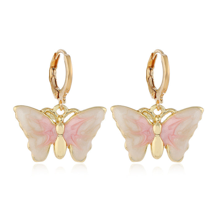 Wholesale Earrings Metal Butterfly Bee Chrysanthemum MOQ≥2 JDC-ES-ZUOL003