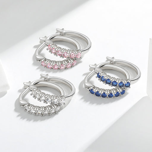 Jewelry WholesaleWholesale niche diamond inlaid colorful Sapphire Earrings JDC-ES-TenF001 Earrings 新腾飞 %variant_option1% %variant_option2% %variant_option3%  Factory Price JoyasDeChina Joyas De China
