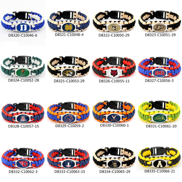 Wholesale Sports Style Rugby Team Woven Bracelets JDC-BT-BaB021