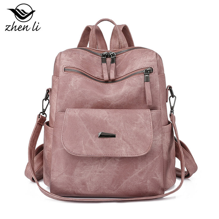 Wholesale Backpacks PU Solid Color Large Capacity JDC-BP-ZLD005