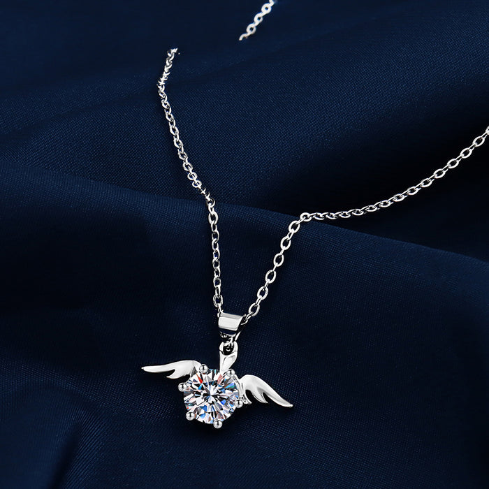 Wholesale Necklaces Silver Plated Angel Rhinestone MOQ≥2 JDC-NE-jiesheng005