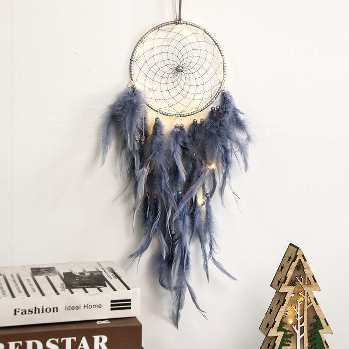 Jewelry WholesaleWholesale Wall Decoration Feather Iron Hoop Dreamcatcher MOQ≥2 JDC-DC-MengS010 Dreamcatcher 萌颂 %variant_option1% %variant_option2% %variant_option3%  Factory Price JoyasDeChina Joyas De China