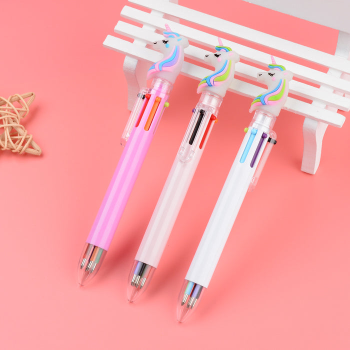 Pen de bolígrafo de plástico de 6 colores al por mayor MOQ≥2 JDC-BP-XHZ007