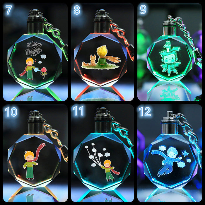 Wholesale Keychains Crystal LED Anime Peripherals Colorful Glow MOQ≥2 JDC-KC-LuoQ003