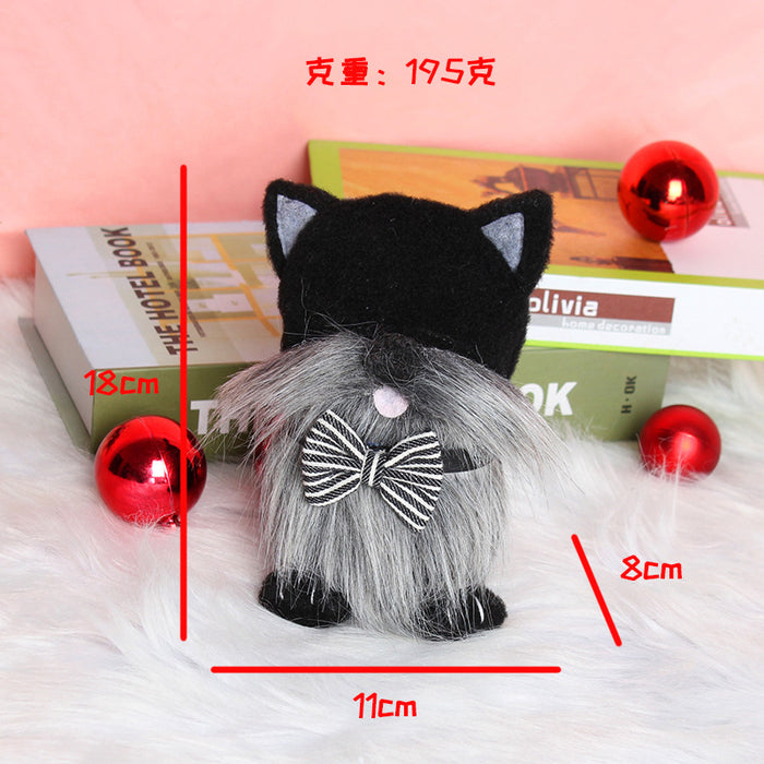 Wholesale Ornaments Cloth Fill Cotton Cute Standing Cat Faceless Doll JDC-OS-GangL043