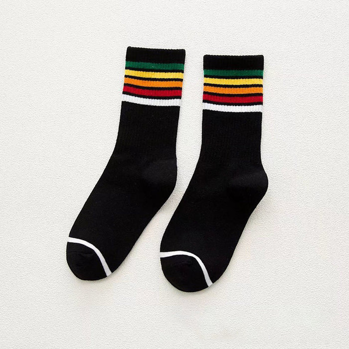 Wholesale rainbow striped lgbt gay same-sex transgender socks for women MOQ≥5 JDC-SK-ZQB009