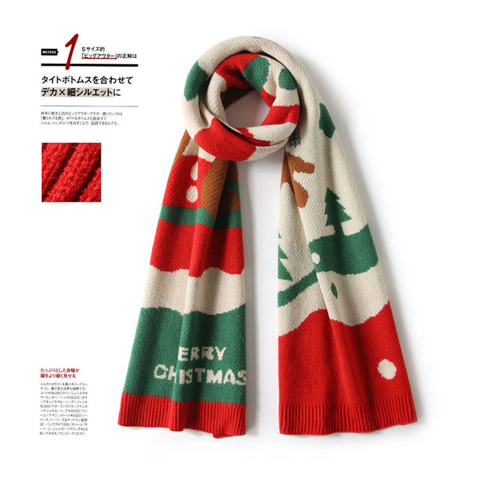 Wholesale Scarf Imitation Cashmere Knit Winter Warm Christmas JDC-SF-Meic002