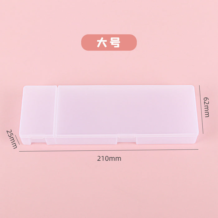 Wholesale pencil case PP frosted clear stationery MOQ≥2 JDC-PB-ChiCh001