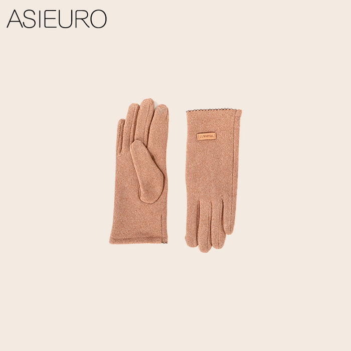 Wholesale Gloves Suede Cute Winter Thin Velvet Touch Screen MOQ≥2 JDC-GS-YiL004