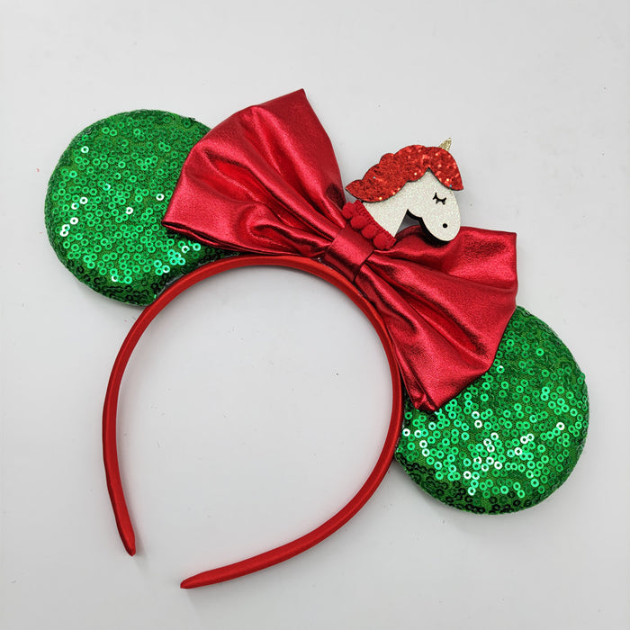 Wholesale Headband Fabric Red Bowknot Christmas JDC-HD-LanJ003