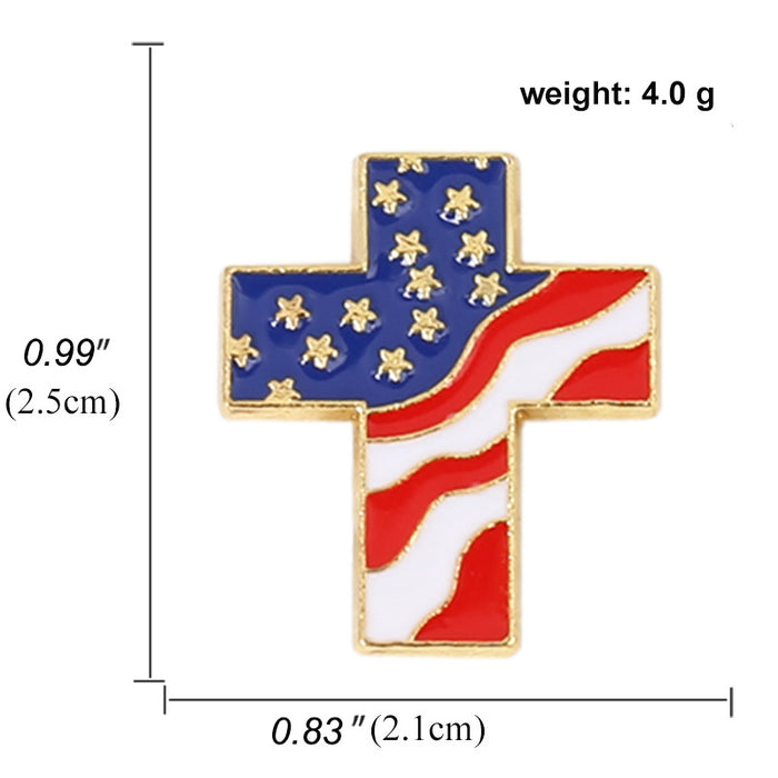 Wholesale flag brooch alloy electroplating drip oil clothes accessories MOQ≥2 JDC-BC-baif001