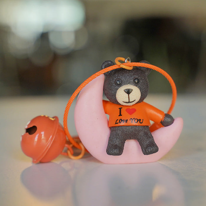 Wholesale Keychain Resin Cute Cartoon Moon Bear JDC-KC-XTang013