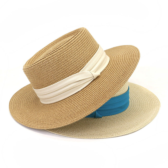 Protection solaire en gros chapeau de paille plate plate jardin chapeau de soleil jdc-fh-mshen003