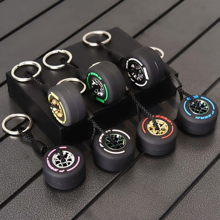 Jewelry WholesaleWholesale soft rubber small tire keychain with hub double-sided LOGO JDC-KC-Chongr005 Keychains 充睿 %variant_option1% %variant_option2% %variant_option3%  Factory Price JoyasDeChina Joyas De China