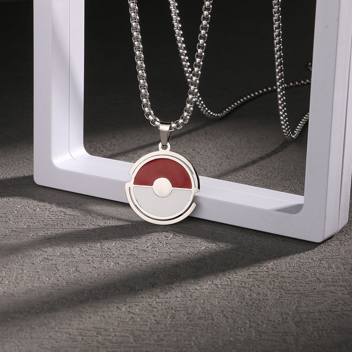 Wholesale Necklaces Titanium Steel Fashion Red and White Animation Peripherals JDC-NE-JiaM003