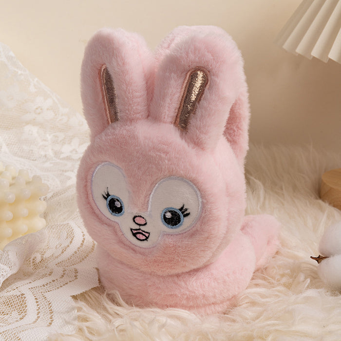 Wholesale Earmuff Thick Plush Windproof Warm Retractable Cartoon Rabbit MOQ≥2 JDC-EF-JiaH002
