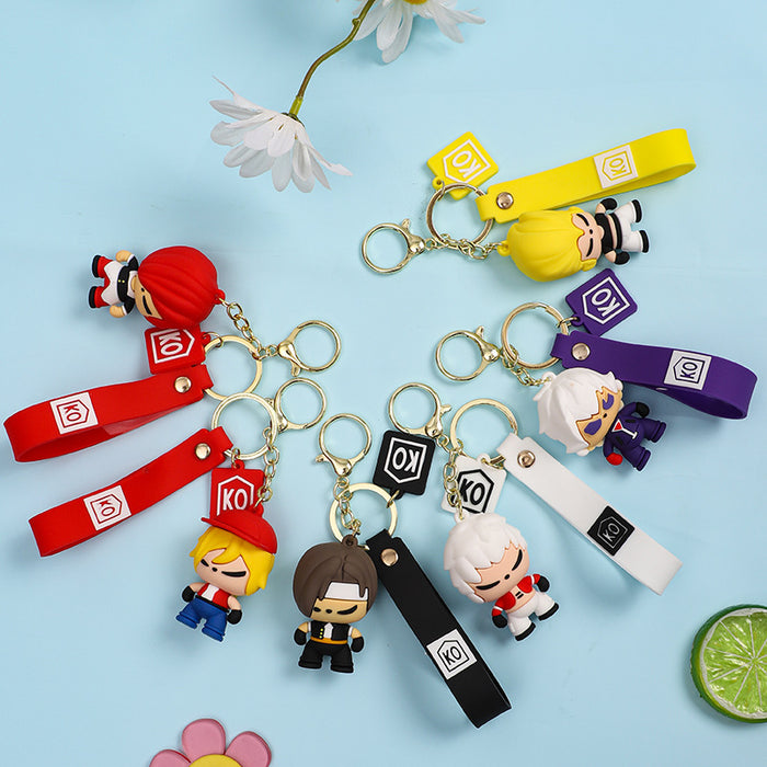 Wholesale Keychains PVC Metal Cartoon King of Fighters Creative MOQ≥2 JDC-KC-XHuang003