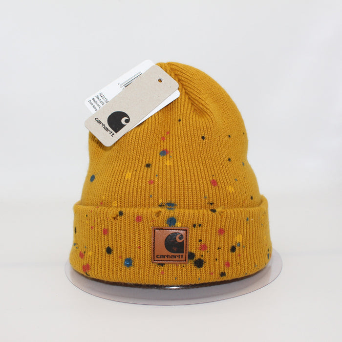 Hat de sombrero al por mayor Lana de tinta de invierno Autumn Winter Label de cuero rasgada MOQ≥2 (F) JDC-FH-QCL005
