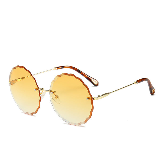Wholesale flower sunglasses rimless cut edge JDC-SG-JunL005