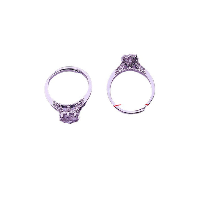 Wholesale Ring Copper Zircon Adjustable Random Style MOQ≥10 JDC-RS-KuaH017
