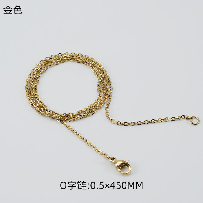 Cadena de acero inoxidable de oro de oro chapado al por mayor de 18K JDC-Ne-Zhongxin002