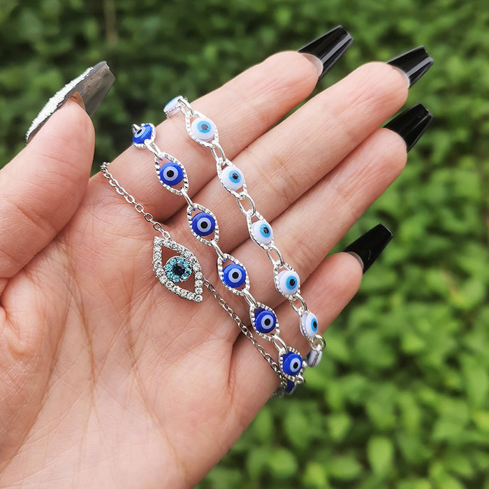Wholesale Bracelet Metal Blue Eyes MOQ≥2 JDC-BT-KeM001