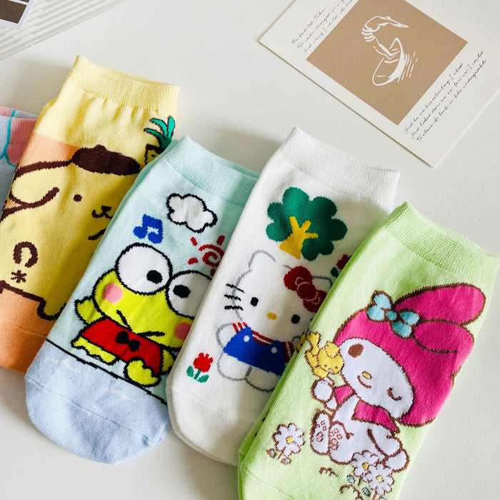 Wholesale Sock Cotton Mid Tube Breathable Sweat Absorb Cute Cartoon (S) MOQ≥2 JDC-SK-QinY004