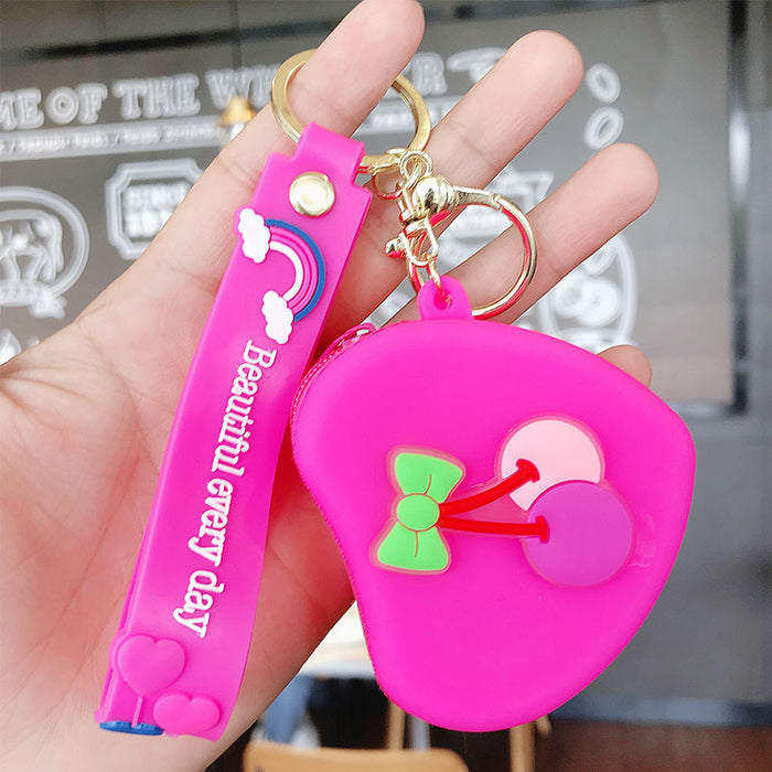Wholesale creative cartoon portable coin purse keychain pendant PVC silicone JDC-KC-MeiZ018