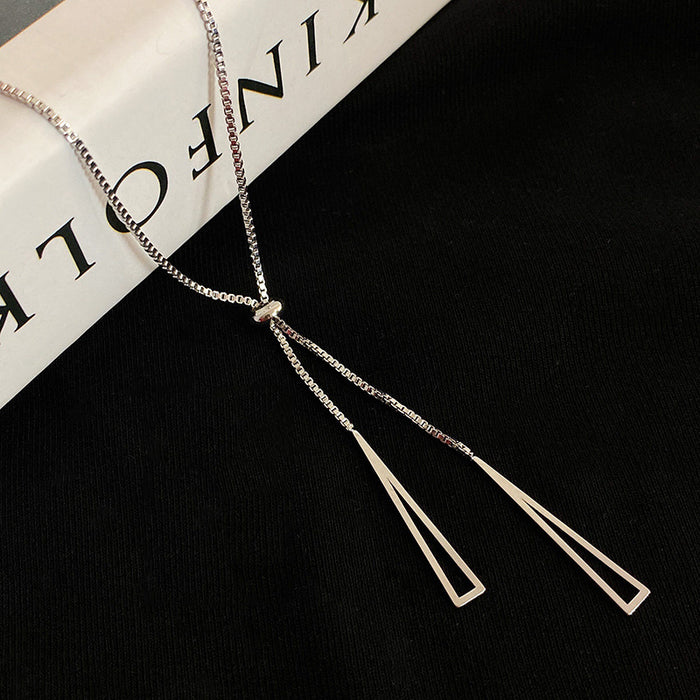 Wholesale Necklaces Alloy Frigid Wind Triangle Sweater Chain Geometric Pull MOQ≥2 JDC-NE-ChunY002