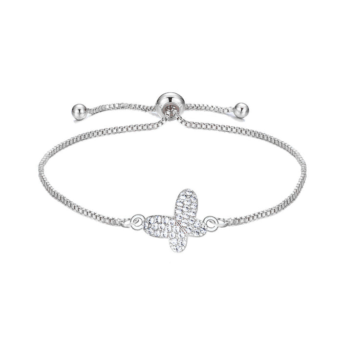 Wholesale Bracelet Alloy Diamond Inlaid Smart Butterfly Adjustable Pull Bracelet MOQ≥2 JDC-BT-XiaoM003