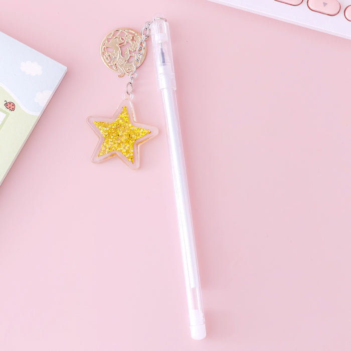 Wholesale pen plastic star pendant gel pen MOQ≥2 JDC-BP-Weituo004