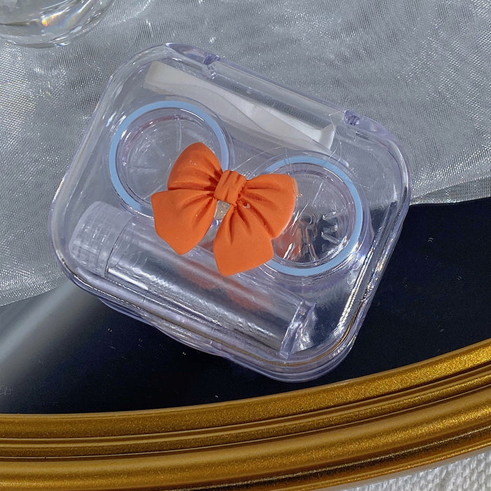 Wholesale Bow Knot Transparent Contact Lens Case Plastic Portable (M) MOQ≥2 JDC-GA-Qingdu004