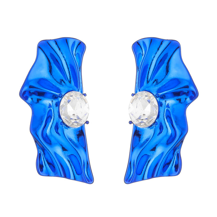 Wholesale Earrings alloy folds crystal statement earring MOQ≥2 JDC-ES-KenJ004