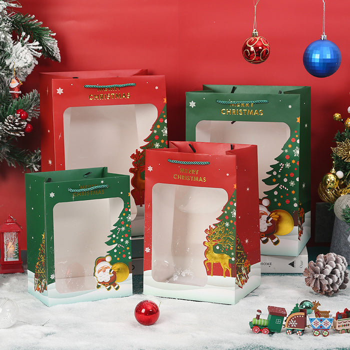 Wholesale Gift Bag Kraft Paper Christmas Small House Window Portable Gift Bag MOQ≥12 JDC-GB-Ganrui021