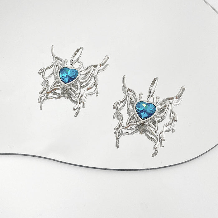 Wholesale Necklaces Alloy Blue Love Crystal Butterfly JDC-NE-KAN018
