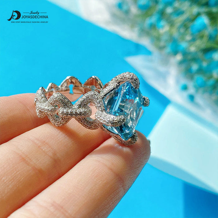 Wholesale Copper Sapphire Ring Women JDC-RS-ZR001