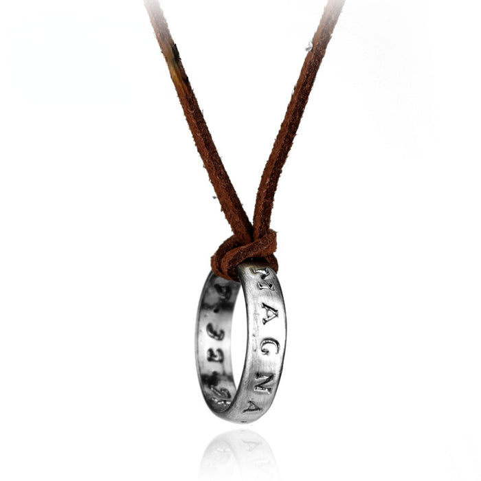 Wholesale Necklace Alloy Ring Pendant Street Vintage Necklace MOQ≥2 JDC-NE-Feimeng003