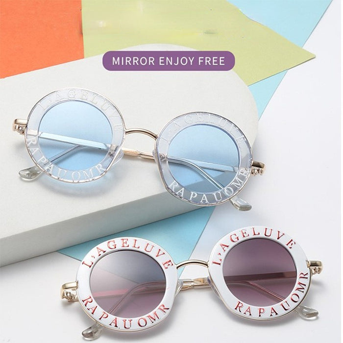 Wholesale round frame women's glasses retro kids sunshade sunglasses JDC-SG-BoL010