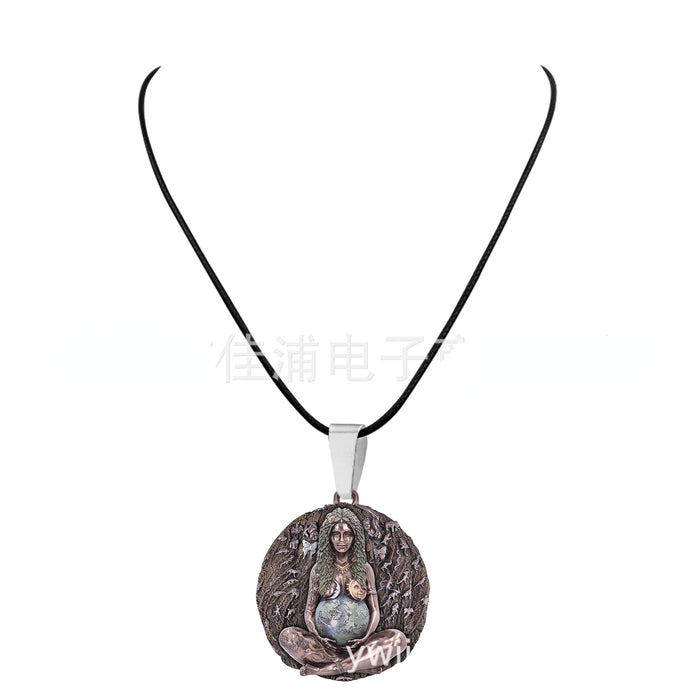 Wholesale Necklace Mother Earth Goddess Statue Necklace MOQ≥3 JDC-NE-Jiapu001