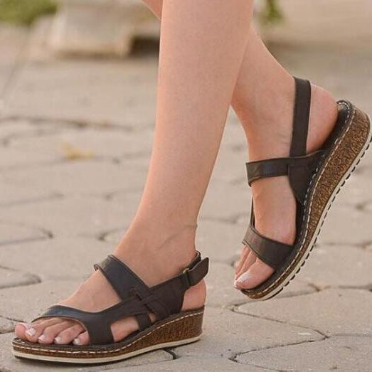 Wholesale summer new preppy low heel wedge casual sandals JDC-SD-QianH028