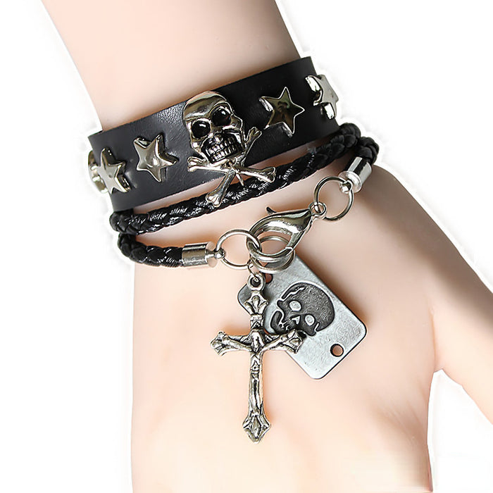 Wholesale Bracelet Alloy Skull Cross Jewelry MOQ≥2 JDC-BT-FengY004