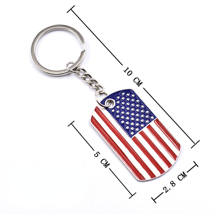 Wholesale 4th of July American Flag Independence Day Zinc Alloy Keychain MOQ≥2 JDC-KC-TGuo001