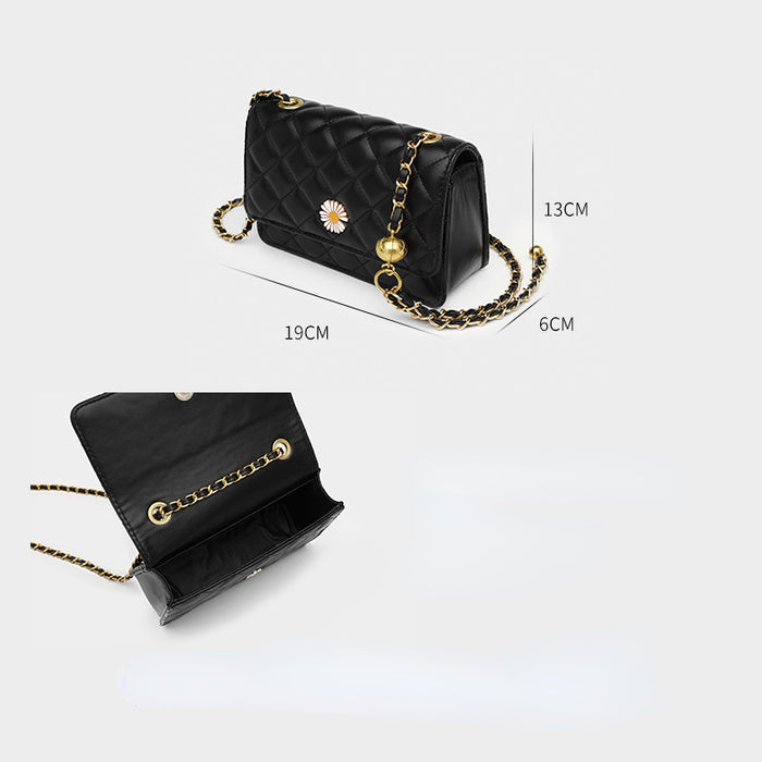 Wholesale PU Gold Bead Chain Lingge Small Fragrance Shoulder Bag Diagonal Bag JDC-SD-Siber005